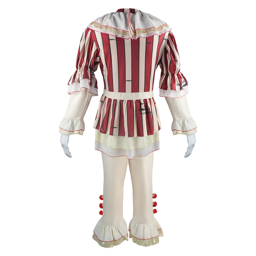 Halloween cosplay terrifying evil clown costume