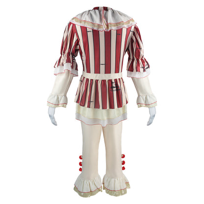 Halloween cosplay terrifying evil clown costume