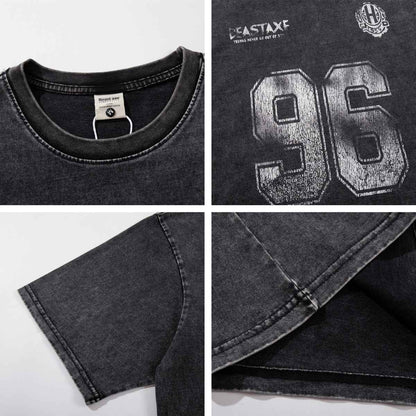 Retro Washed Letter Print Short Sleeve T-Shirt For Men And Women | MuddyStock Originals MuddyStock