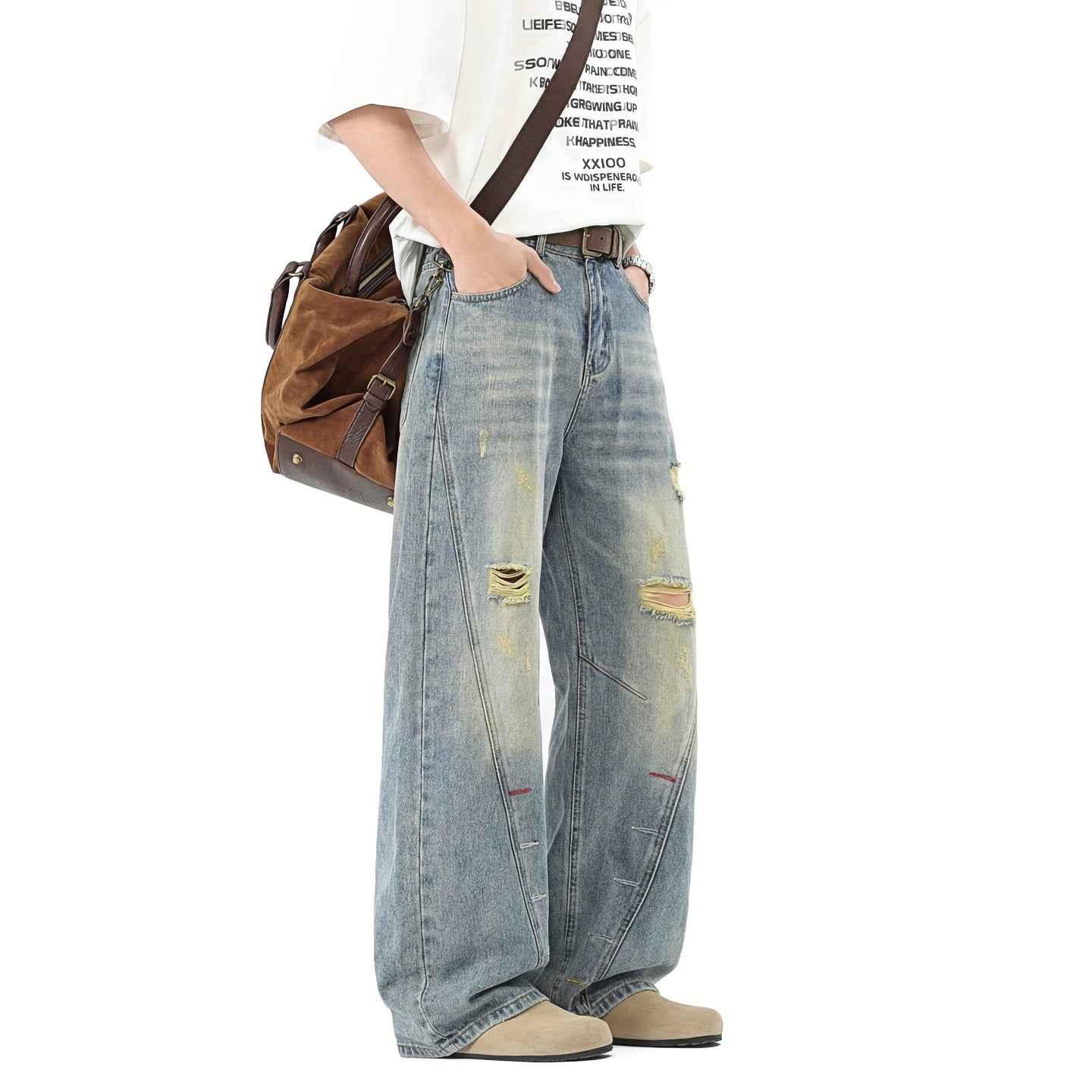 Buttonhole Diagonal Cut Men's Jeans | MuddyStock Originals