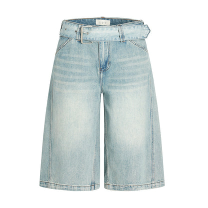 Washed cat whiskers seven quarter shorts for women | MuddyStock Originals