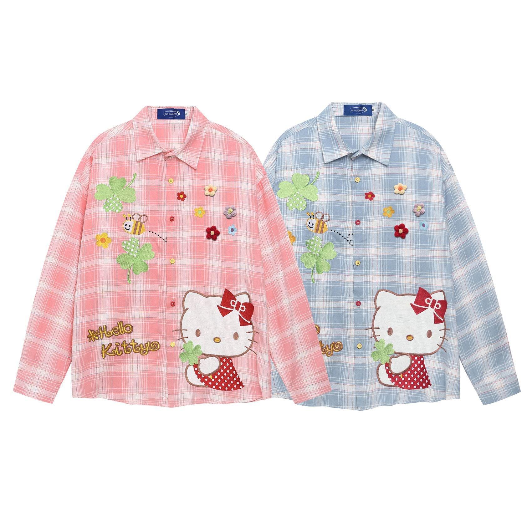 Checkered Turn-Down Collar Long Sleeve Shirt For Women | MuddyStock Originals