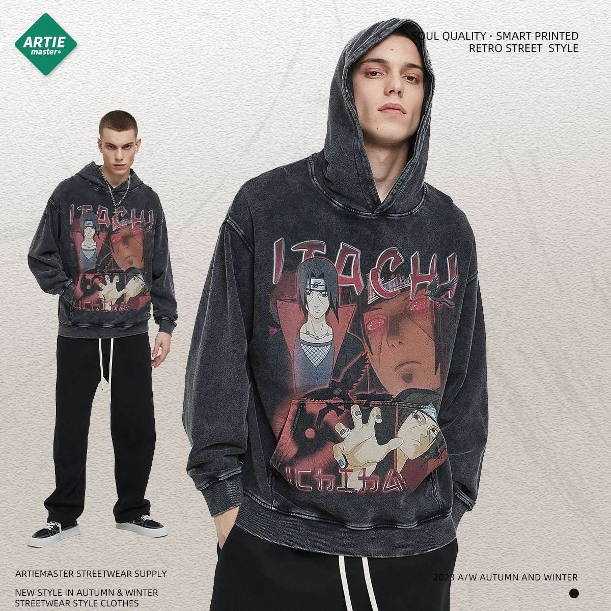High Street Trendy Anime Shadow Print Men's Sweatshirt | MuddyStock Originals MuddyStock