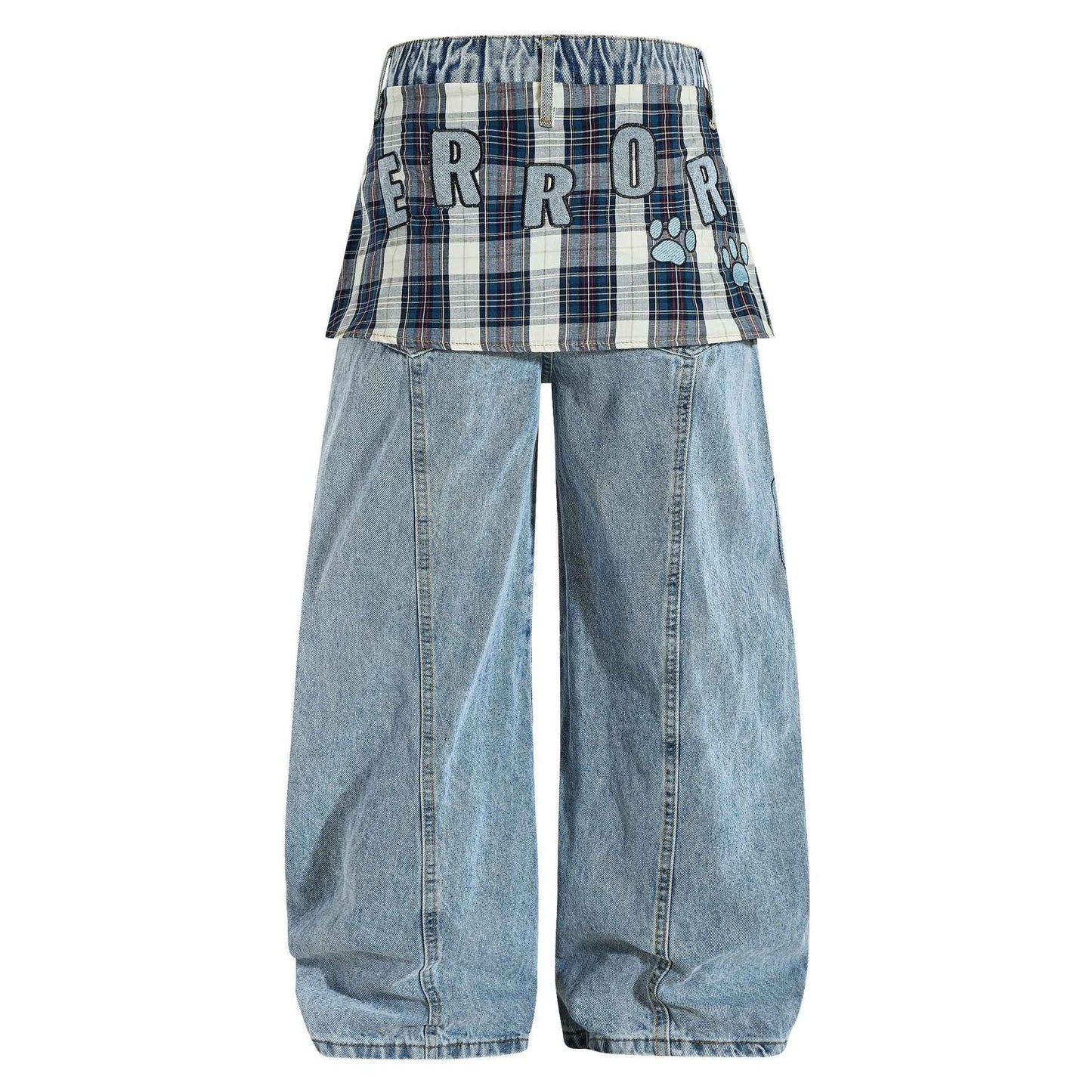 Cartoon towel embroidered puppy patchwork curtain jeans for women | MuddyStock Originals