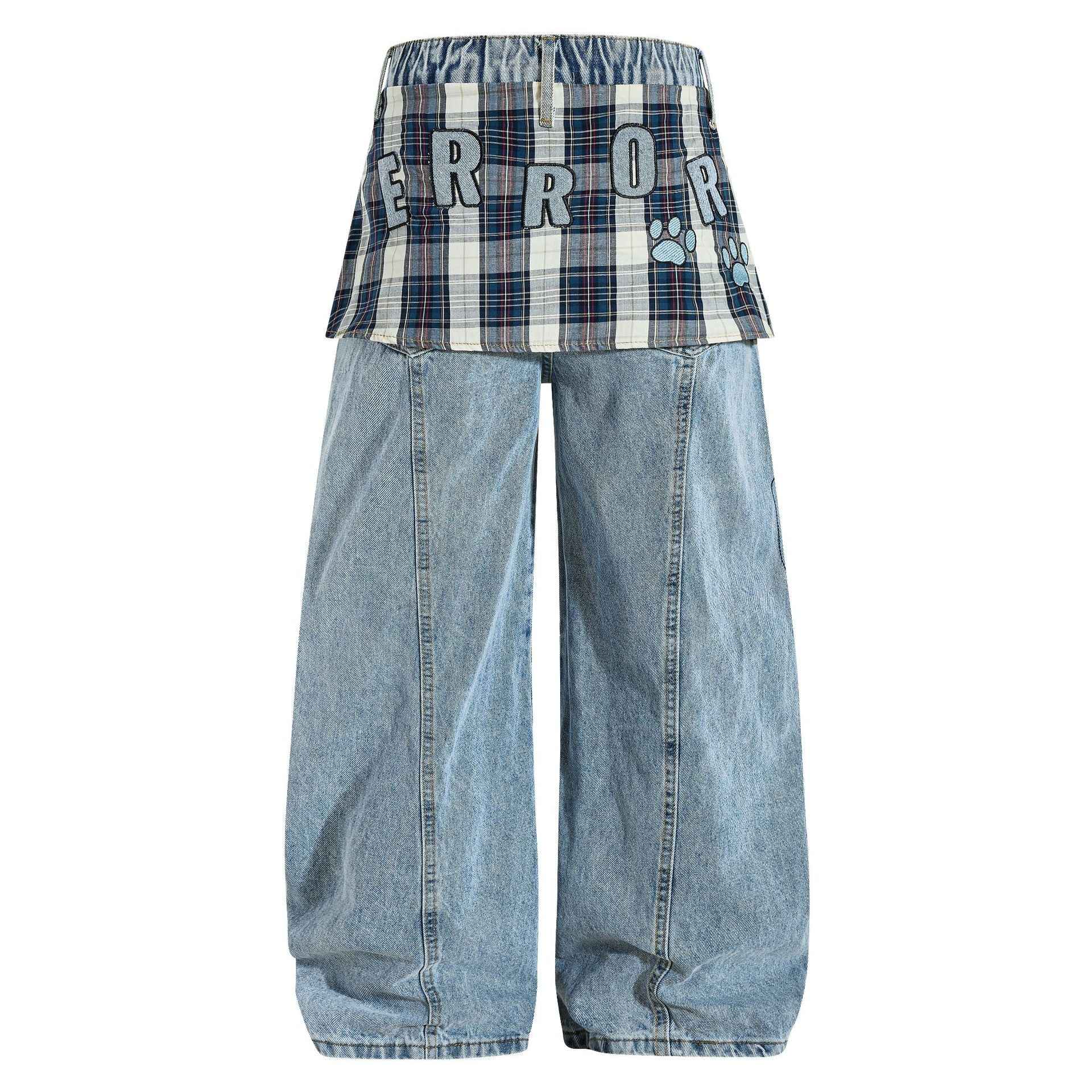 Cartoon towel embroidered puppy patchwork curtain jeans for women | MuddyStock Originals