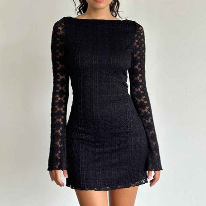 Women's slim knit lace waist cinching short dress | MuddyStock Originals MuddyStock