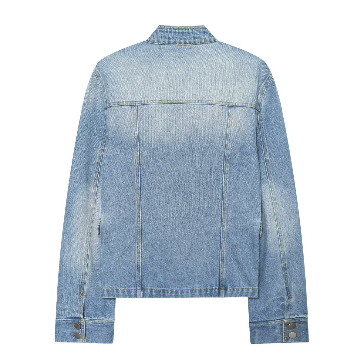 Button up stand collar denim jacket for women | MuddyStock Originals