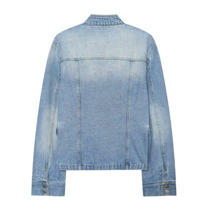 Button up stand collar denim jacket for women | MuddyStock Originals