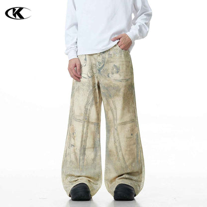 Printed Shell Pattern Denim Pants for Men and Women | MuddyStock Originals MuddyStock