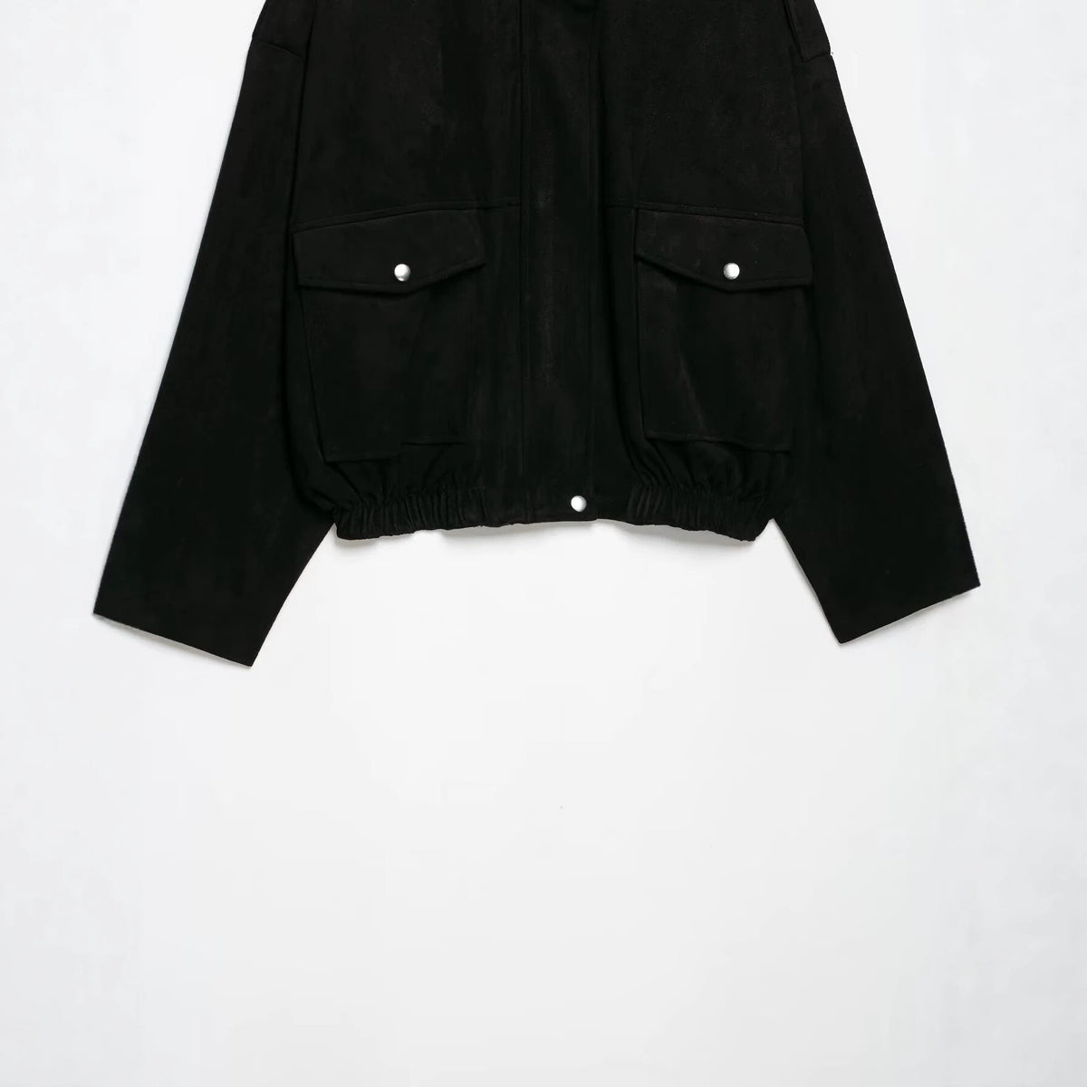 Sueded Cargo Jacket for Women Loose Short Coat