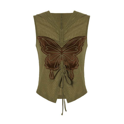 Retro Butterfly Embroidered Top For Women MuddyStock