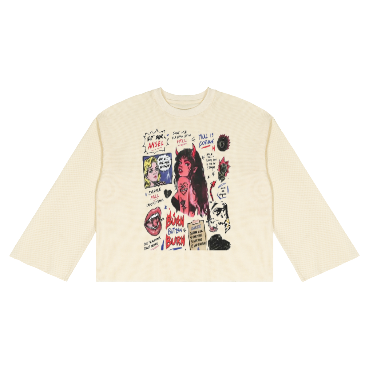 Unisex Waffle Raw Edge T-Shirt | MuddyStock Originals Apricot
