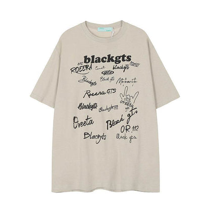 Loose Cotton Casual Couple's Tops For Men And Women Gray MuddyStock