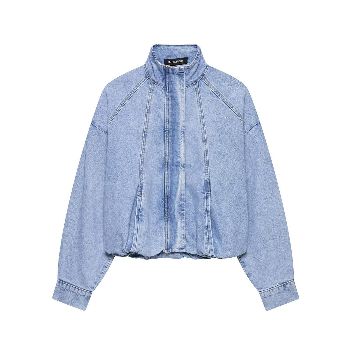 European And American-style Stand-collar Denim Bomber Jacket For Women All Products