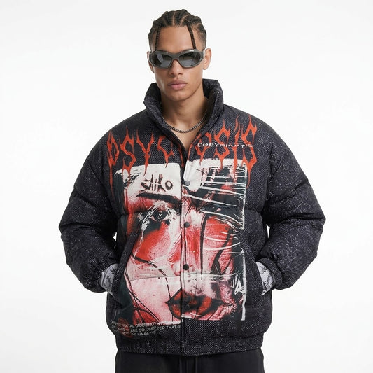 West Coast European and American street characters padded jacket for men