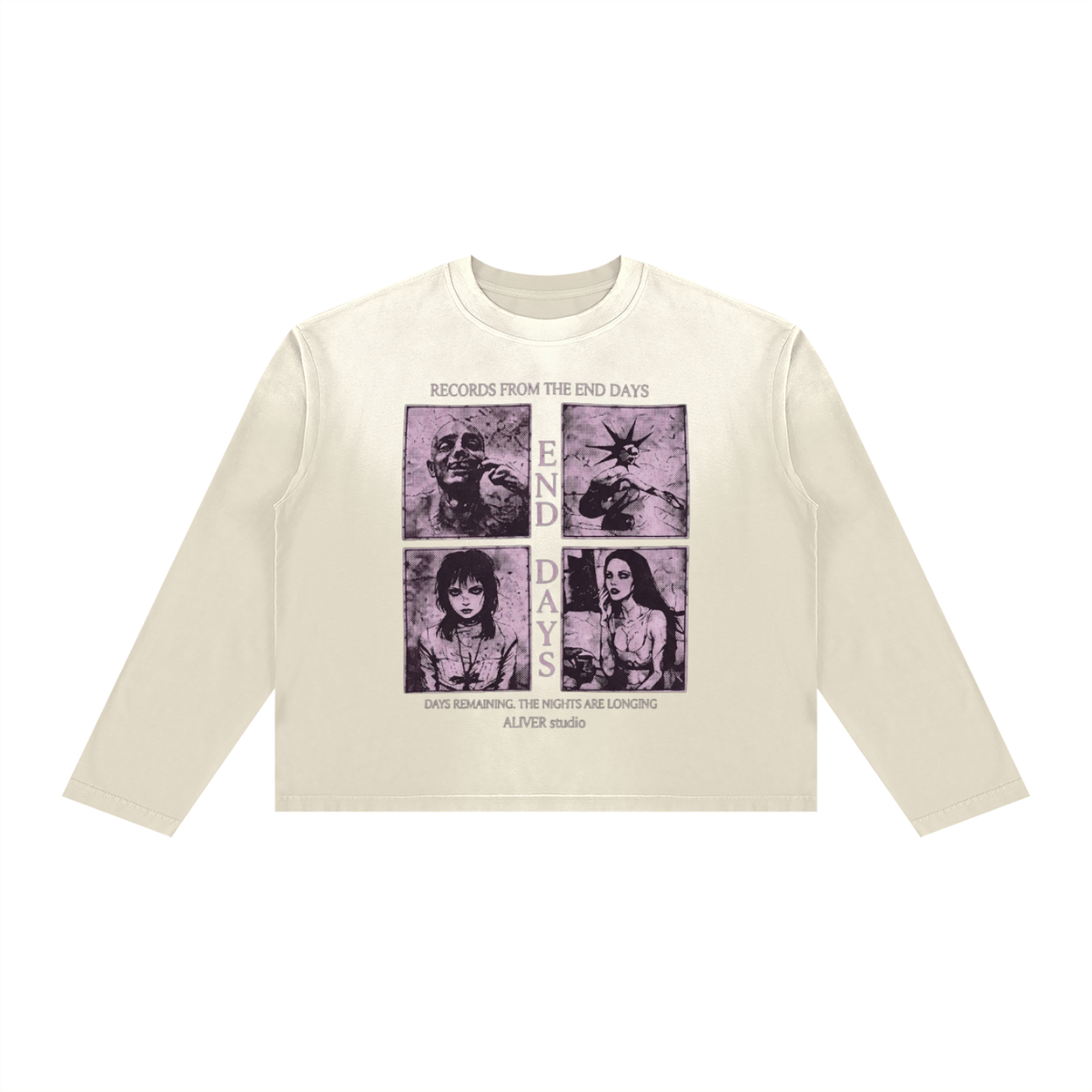 Sunfade Boxy Long Sleeve T-Shirt For Men | MuddyStock Originals Apricot
