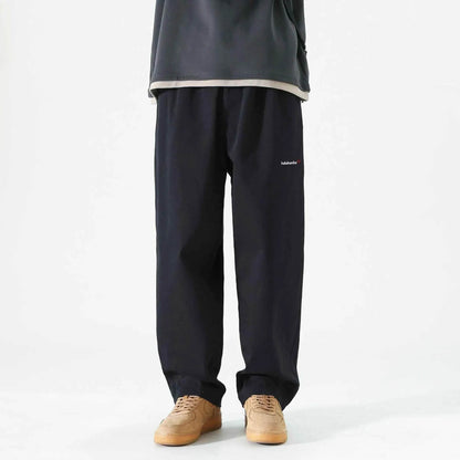 Men's Loose Cargo Pants Straight Casual Trousers 9217 Black MuddyStock