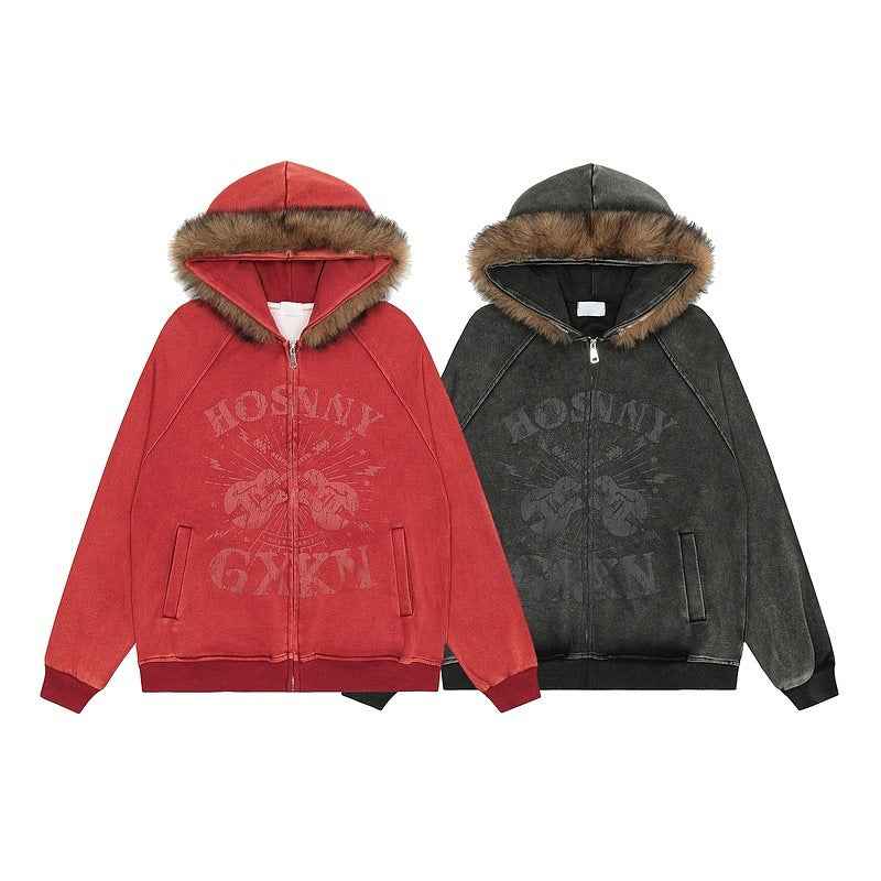 Fur Collar Hood Sweater For Men And Women MuddyStock