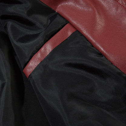 Retro Car Printing Loose Lapels Leather Coat For Both Men And Women MuddyStock