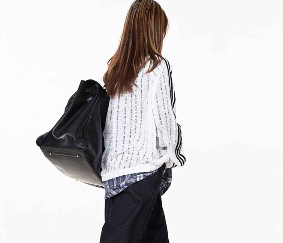 Vintage Stripe Stitching Sweatshirt For Female