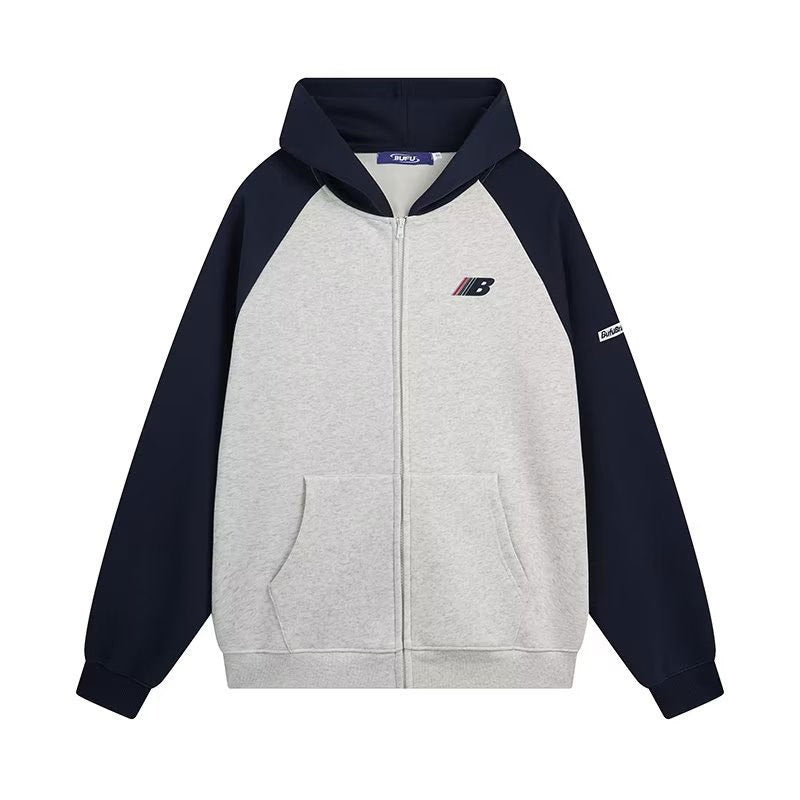 Retro Raglan Cardigan Hoodie Men's Autumn And Winter New All Products