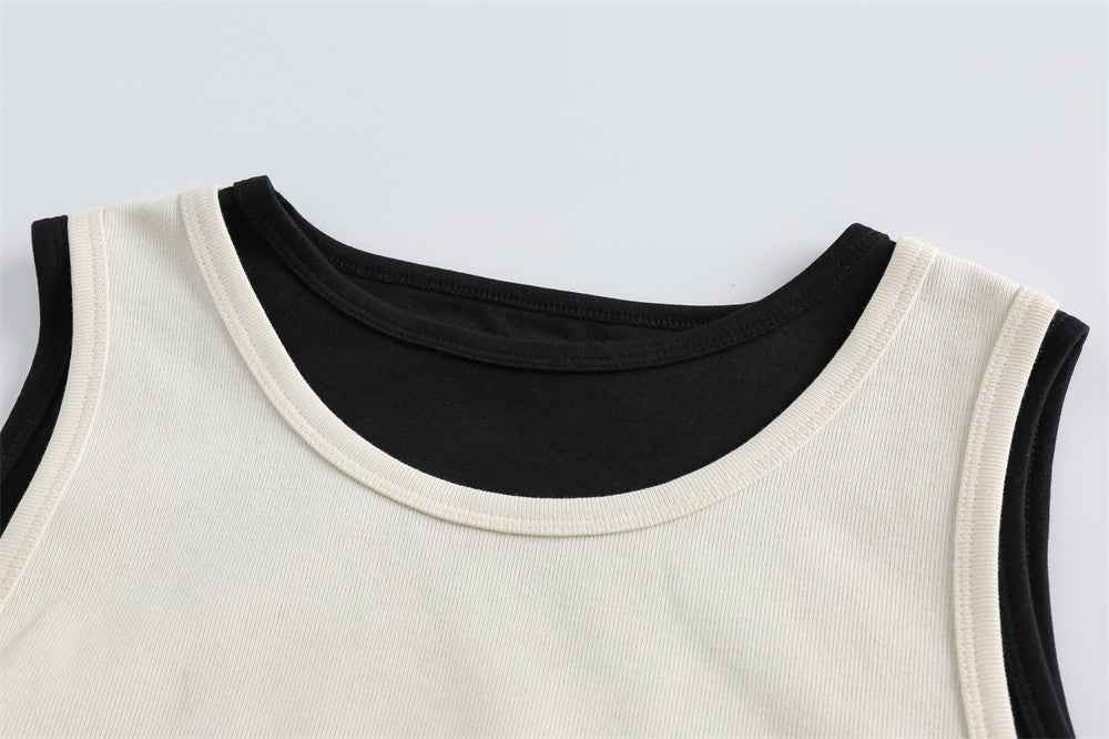 Sports Vest Casual Letter Embroidered Loose Top For Women MuddyStock