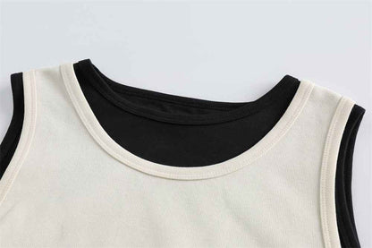 Sports Vest Casual Letter Embroidered Loose Top For Women MuddyStock