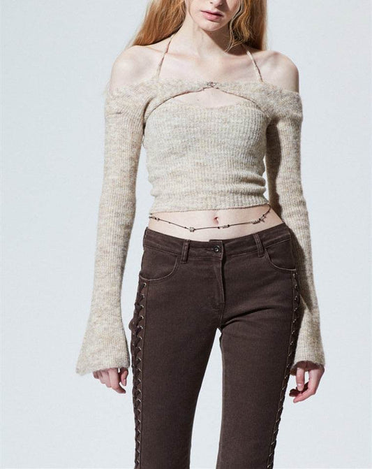 Suspender Blouse Two-piece Knitted Blouse MuddyStock