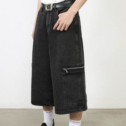Workwear Denim Shorts New Loose Street Personalized Cropped Pants MuddyStock