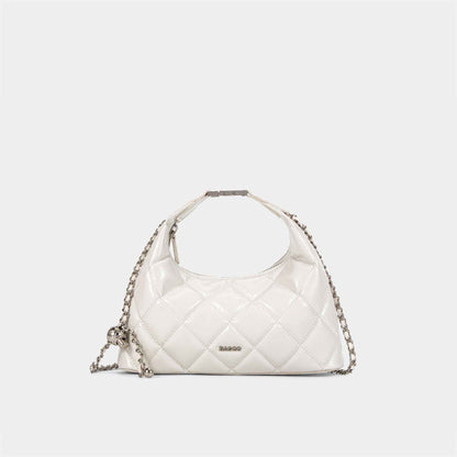 New Chanel-Style Quilted Chain Shoulder Bag Beige