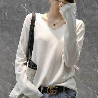 Plus Size Students Slimming Solid Color Top White MuddyStock