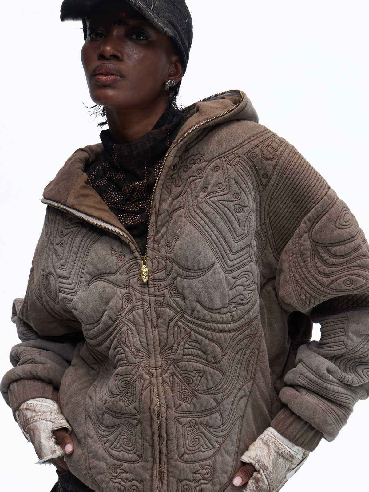 Pre-Washed Distressed Hoodie For Men And Women null