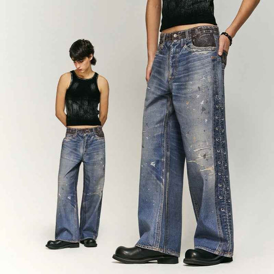 Vintage Washed Ripped Jeans For Men And Women MuddyStock