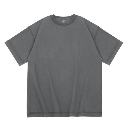 Heavy-duty Washed Reverse Short-sleeved Men Grey 240G MuddyStock