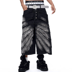 Men's Five-button Cropped Denim Jeans Black All Products