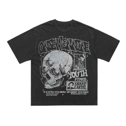 Printed Street Design Loose T-shirtFor Men null