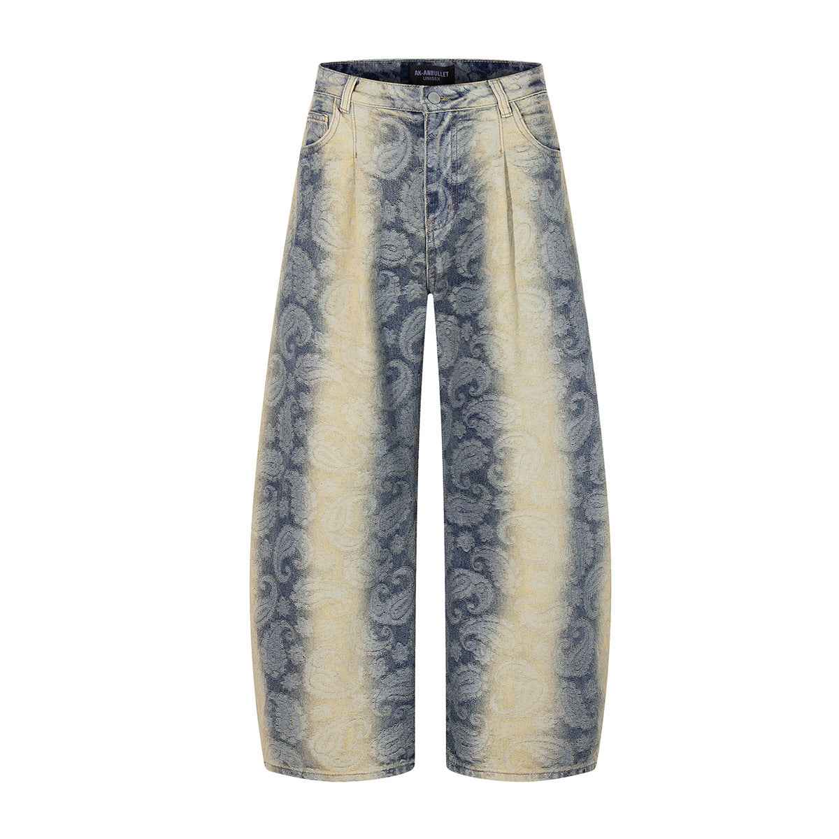 Men's Jacquard gradient washed denim jeans with curved edges | MuddyStock Originals