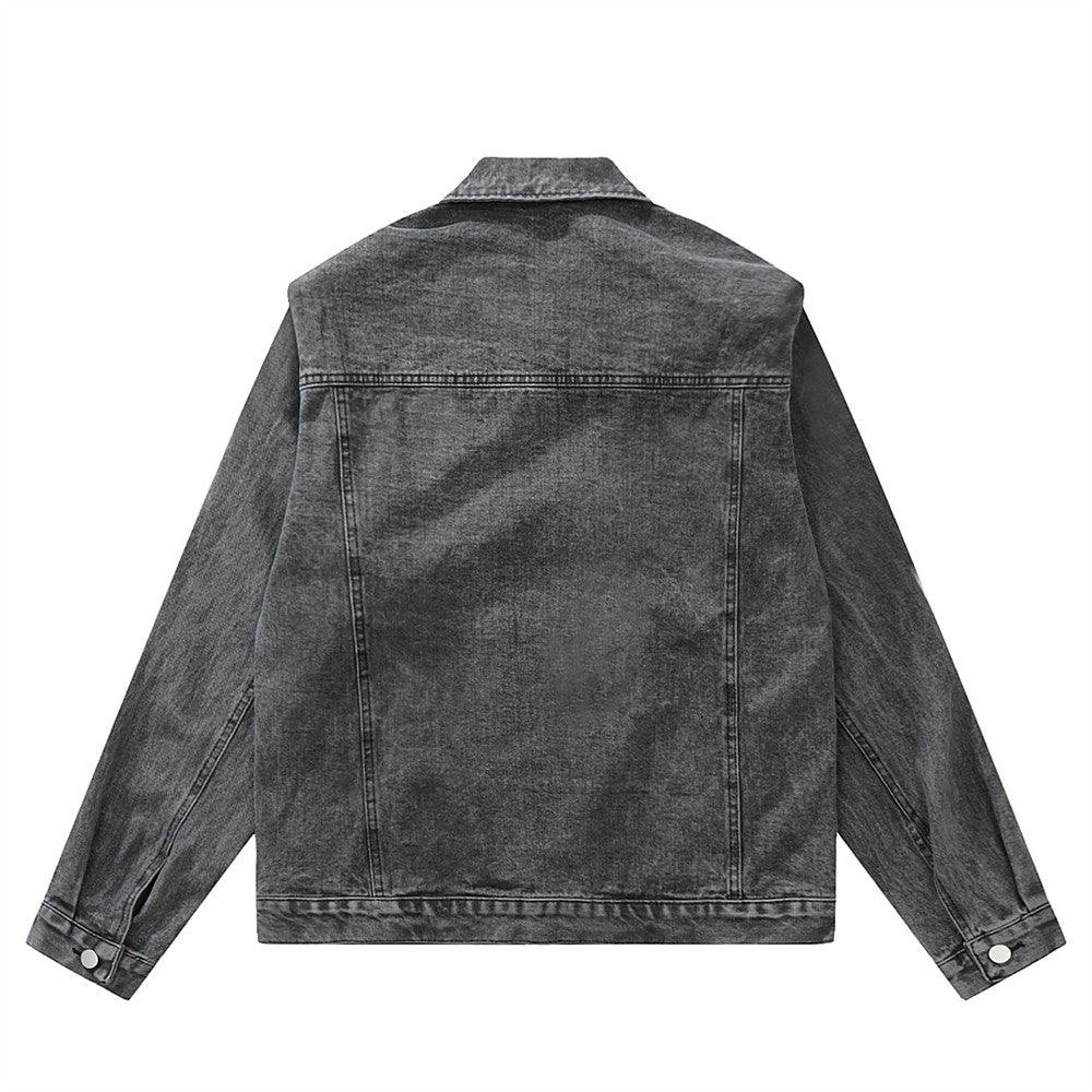 American Style Retro Washed Distressed Denim Jacket For Women null