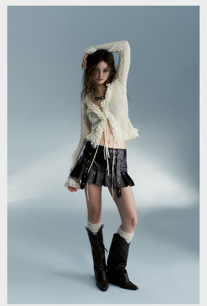 Heavy Wash Leather Skirt For Women All Products