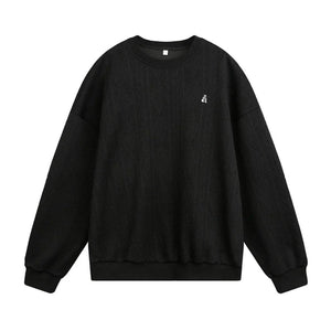 Round neck sweatshirt with embroidered for men | MuddyStock Originals Black
