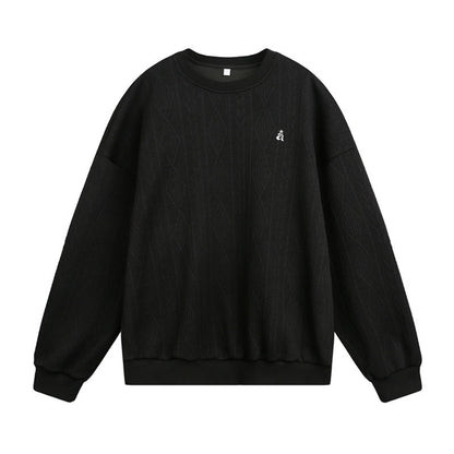 Round neck sweatshirt with embroidered for men | MuddyStock Originals Black MuddyStock