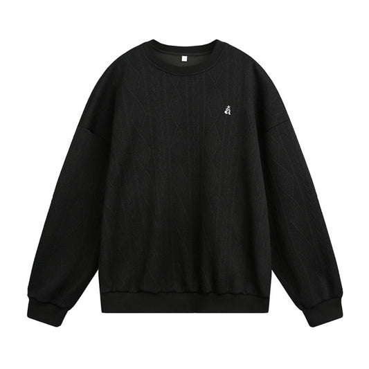 Round neck sweatshirt with embroidered for men | MuddyStock Originals Black MuddyStock