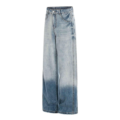 Washed Gradient Distressed Straight Loose Fit Denim Pants for Men | MuddyStock Originals