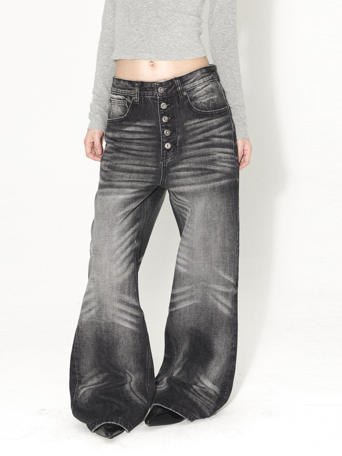 Retro Zipped Five Button Jeans For Men And Women