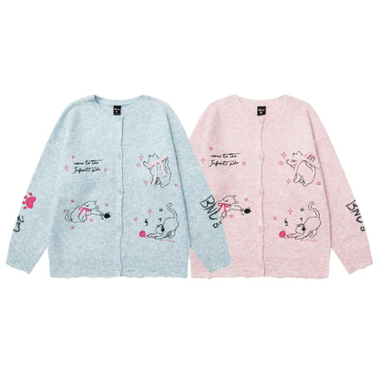 Cat knot jacquard sweater for women | MuddyStock Originals