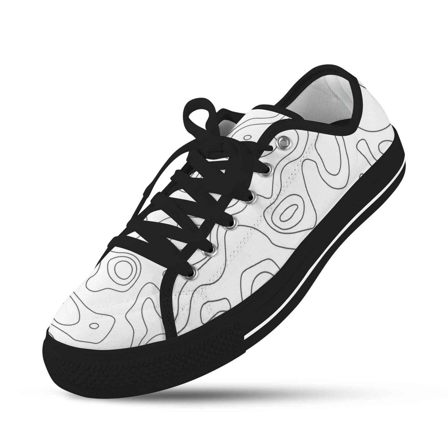 Seattle Low Top Men's Shoes With Abstract Design Black