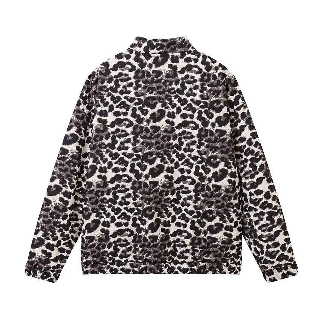 Retro leopard print jacket for women MuddyStock