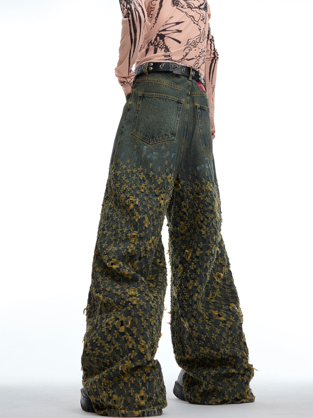 Vintage Irregular Ripped Jeans For Men