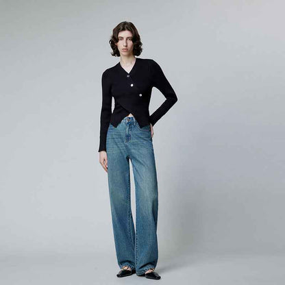 American Retro Jeans For Women Light Luxury Blue MuddyStock