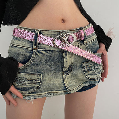 American Style Belt For Women Pink